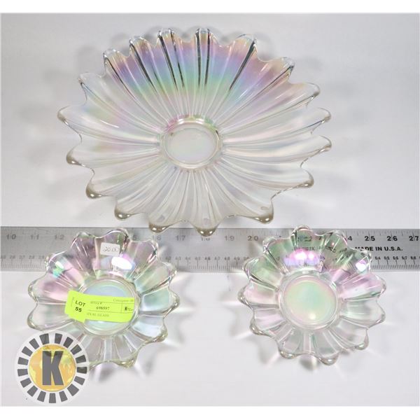 3PC CARNIVAL GLASS