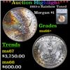 ***Auction Highlight*** 1883-o Morgan Dollar Rainbow toned 1 Graded ms66+ By SEGS (fc)