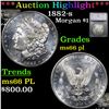 ***Auction Highlight*** 1882-s Morgan Dollar 1 Graded ms66 pl By SEGS (fc)