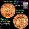 ***Auction Highlight*** 1903 Indian Cent 1c Graded GEM+ Unc RD By USCG (fc)