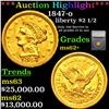 ***Auction Highlight*** 1847-o Gold Liberty Quarter Eagle 2.5 Graded ms62+ By SEGS (fc)
