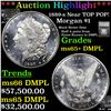 ***Auction Highlight*** 1889-s Morgan Dollar Near TOP POP! 1 Graded ms65+ DMPL By SEGS (fc)