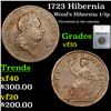 1723 Hibernia  Wood's Hibernia 1/2p Graded vf35 By SEGS