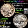 Image 1 : ***Auction Highlight*** 1938-d/d RPM-2 Buffalo Nickel Near Top POP! 5c Graded ms67+ By SEGS (fc)