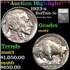 ***Auction Highlight*** 1923-s Buffalo Nickel 5c Graded ms61 By SEGS (fc)