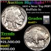***Auction Highlight*** 1937-s Buffalo Nickel Near Top POP! 5c Graded ms67+ By SEGS (fc)
