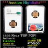 Image 1 : ***Auction Highlight*** NGC 1895 Indian Cent Near TOP POP! 1c Graded ms65 rb CAC By NGC (fc)