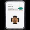 Image 2 : ***Auction Highlight*** NGC 1895 Indian Cent Near TOP POP! 1c Graded ms65 rb CAC By NGC (fc)
