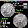 Image 1 : ***Auction Highlight*** 1892-p Morgan Dollar 1 Graded ms63+ By SEGS (fc)