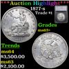 ***Auction Highlight*** 1877-s Trade Dollar 1 Graded ms63+ By SEGS (fc)
