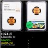 Image 1 : NGC 1974-d Lincoln Cent 1c Graded ms65 rd By NGC