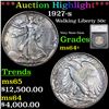 ***Auction Highlight*** 1927-s Walking Liberty Half Dollar 50c Graded ms64+ By SEGS (fc)