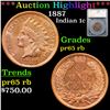 Proof ***Auction Highlight*** 1887 Indian Cent 1c Graded pr65 rb By SEGS (fc)