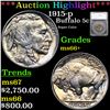 Image 1 : ***Auction Highlight*** 1915-p Buffalo Nickel 5c Graded ms66+ By SEGS (fc)