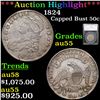 ***Auction Highlight*** 1824 Capped Bust Half Dollar 50c Graded Au55 by SEGS (fc)