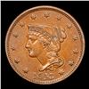 Image 2 : ***Auction Highlight*** 1843 Braided Hair Large Cent 1c Graded Choice Unc BN by SEGS (fc)
