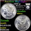 ***Auction Highlight*** 1891-p Morgan Dollar 1 Graded Choice+ Unc by USCG (fc)