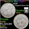 ***Auction Highlight*** 1836 Capped Bust Half Dollar 50c Graded AU55 by SEGS (fc)