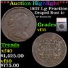 ***Auction Highlight*** 1807 Draped Bust Large Cent Lg Fraction 1c Graded vf35 By SEGS (fc)