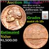 ***Auction Highlight*** 1980 Jefferson Nickel Mint error 5c Struck on 1c planchet 5c Graded ms64 rb 