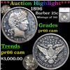 Proof ***Auction Highlight*** 1896 Barber Quarter 25c Graded pr66 cam By SEGS (fc)