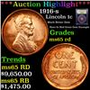 ***Auction Highlight*** 1916-s Lincoln Cent 1c Graded GEM Unc RD By USCG (fc)