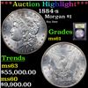 ***Auction Highlight*** 1884-s Morgan Dollar 1 Graded BU+ By USCG (fc)