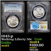 Image 1 : PCGS 1943-p Walking Liberty Half Dollar 50c Graded ms63 By PCGS