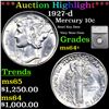 ***Auction Highlight*** 1927-d Mercury Dime 10c Graded ms64+ By SEGS (fc)