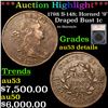 ***Auction Highlight*** 1798 Draped Bust Large Cent S-148; Horned '9' 1c Graded au53 details By SEGS