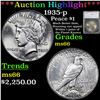 ***Auction Highlight*** 1935-p Peace Dollar 1 Graded ms66 by SEGS (fc)