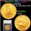 ***Auction Highlight*** 1924-p Gold St. Gaudens Double Eagle 20 Graded ms64 By SEGS (fc)