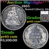 Image 1 : Proof ***Auction Highlight*** 1865 Seated Liberty Dime 10c Graded pr65 cam By SEGS (fc)