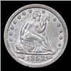 Image 2 : ***Auction Highlight*** 1853-p Arrows & Rays Seated Liberty Quarter 25c Graded au58 By SEGS (fc)