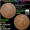 ***Auction Highlight*** 1787 Connecticut, Laughing Colonial Cent Miller 6.1-M 1c Graded xf40 By SEGS