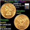 ***Auction Highlight*** 1890-cc Gold Liberty Half Eagle $5 Graded ms62 By SEGS (fc)