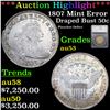 ***Auction Highlight*** 1807 Draped Bust Half Dollar Mint Error  50c Graded au53 By SEGS (fc)