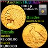 ***Auction Highlight*** 1910-p Gold Indian Half Eagle $5 Graded ms63 details By SEGS (fc)