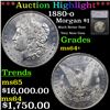 Image 1 : ***Auction Highlight*** 1880-o Morgan Dollar 1 Graded ms64+ By SEGS (fc)