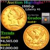 Image 1 : ***Auction Highlight*** 1880-p Gold Liberty Half Eagle $5 Graded ms64+ By SEGS (fc)