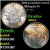 1886-p rainbow toned Morgan Dollar 1 Grades Choice Unc