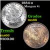 1884-o Morgan Dollar Colorfully Toned 1 Grades GEM+ Unc