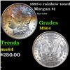Image 1 : 1885-o rainbow toned Morgan Dollar 1 Grades Choice Unc