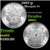 1887-p Morgan Dollar 1 Grades GEM Unc