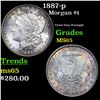 Image 1 : 1887-p Morgan Dollar 1 Grades GEM Unc