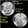 1887-p Morgan Dollar 1 Grades Choice Unc
