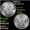 1880-p Morgan Dollar 1 Grades Choice+ Unc