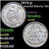 Image 1 : 1876-p Seated Liberty Dime 10c Grades Choice AU/BU Slider