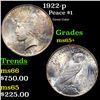 1922-p Peace Dollar 1 Grades GEM+ Unc
