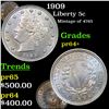 Image 1 : Proof 1909 Liberty Nickel 5c Grades Choice+ Proof